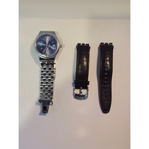 Swatch Sistem51 Irony Automatic Blue Dial 42mm OEM Bracelet + OEM Leather Strap main image 6